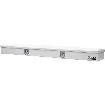 Image showing  14 x 108in. Heavy-Duty Gloss White Steel Top Mount Service Body Truck Tool Box