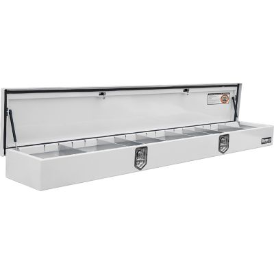 Image showing  14 x 108in. Heavy-Duty Gloss White Steel Top Mount Service Body Truck Tool Box