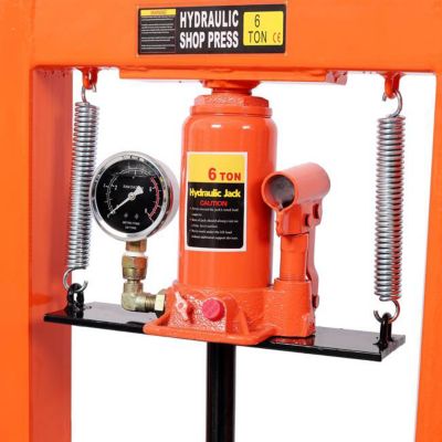 Image showing 5 th TMB 6 Ton Bottle Jack Shop Press with Gauge, Orange