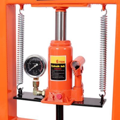 Image showing 6 th TMB 6 Ton Bottle Jack Shop Press with Gauge, Orange