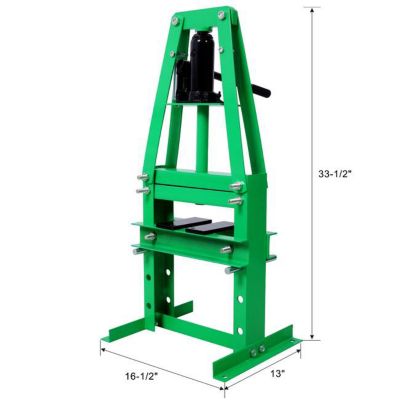 Image showing 7 th TMB 6-Ton Benchtop Hydraulic A-Frame Shop Press with Press Plates, Green