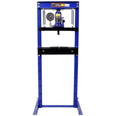TMB 12 Ton Bottle Jack Shop Press with Gauge, Blue