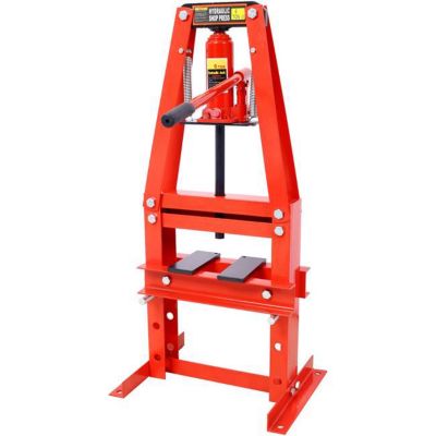 Tmb 6-Ton Benchtop Hydraulic A-Frame Shop Press with Press Plates, Red