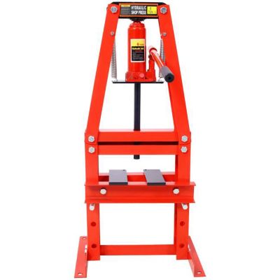Image showing 1 th TMB 6-Ton Benchtop Hydraulic A-Frame Shop Press with Press Plates, Red