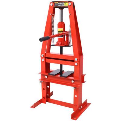 Image showing 2 th TMB 6-Ton Benchtop Hydraulic A-Frame Shop Press with Press Plates, Red