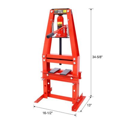 Image showing 9 th TMB 6-Ton Benchtop Hydraulic A-Frame Shop Press with Press Plates, Red