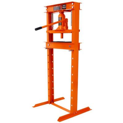 Tmb 12-Ton Capacity Hydraulic Shop Press, Orange