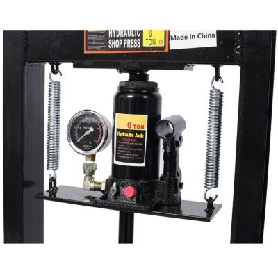 Image showing 6 th TMB 6 Ton Bottle Jack Shop Press with Gauge, Black