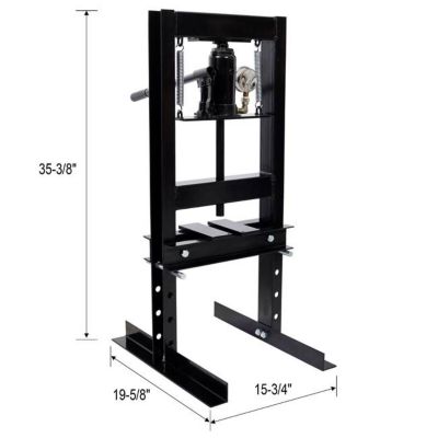 Image showing 9 th TMB 6 Ton Bottle Jack Shop Press with Gauge, Black