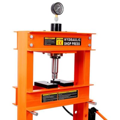 Image showing 5 th TMB 30 Ton Hydraulic Shop Press with Gauge, Orange