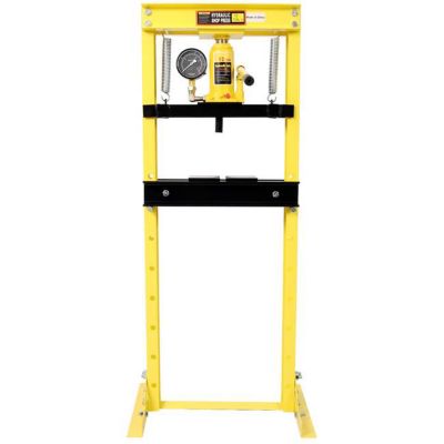 TMB 12 Ton Bottle Jack Shop Press with Gauge, Yellow
