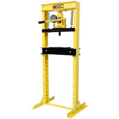 Image showing  12 Ton Bottle Jack Shop Press with Gauge, Yellow