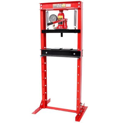 Image showing  12 Ton Bottle Jack Shop Press with Gauge, Red