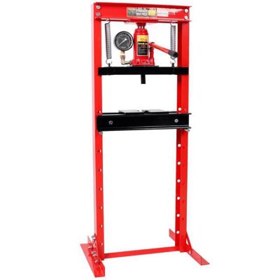 Image showing  12 Ton Bottle Jack Shop Press with Gauge, Red