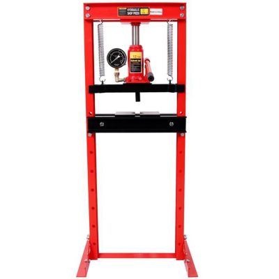 Image showing  12 Ton Bottle Jack Shop Press with Gauge, Red