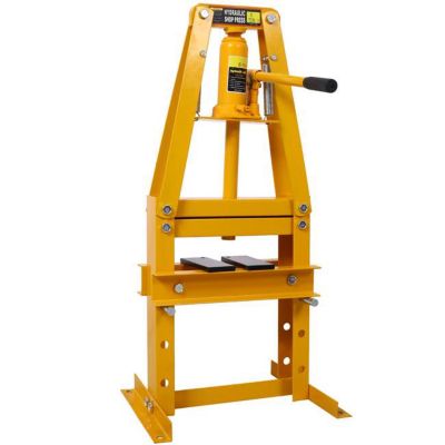 TMB 6-Ton Benchtop Hydraulic A-Frame Shop Press with Press Plates, Yellow