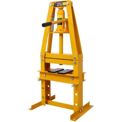 Image showing 4 th TMB 6-Ton Benchtop Hydraulic A-Frame Shop Press with Press Plates, Yellow