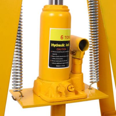 Image showing 6 th TMB 6-Ton Benchtop Hydraulic A-Frame Shop Press with Press Plates, Yellow