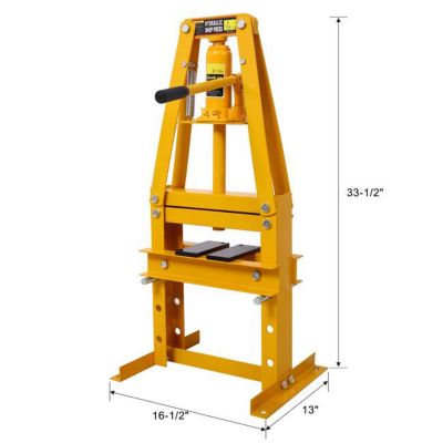 Image showing 9 th TMB 6-Ton Benchtop Hydraulic A-Frame Shop Press with Press Plates, Yellow