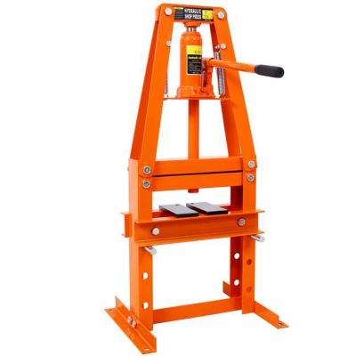 Image showing 3 th TMB 6-Ton Benchtop Hydraulic A-Frame Shop Press with Press Plates, Orange