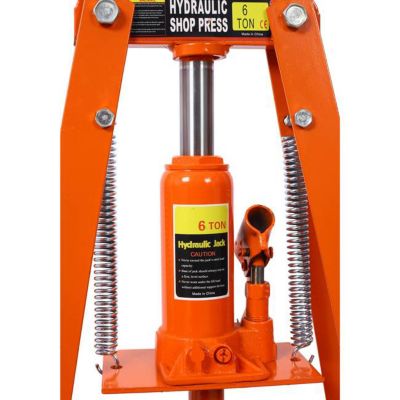 Image showing 6 th TMB 6-Ton Benchtop Hydraulic A-Frame Shop Press with Press Plates, Orange