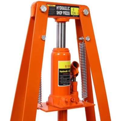 Image showing 8 th TMB 6-Ton Benchtop Hydraulic A-Frame Shop Press with Press Plates, Orange