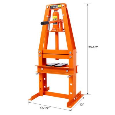 Image showing 9 th TMB 6-Ton Benchtop Hydraulic A-Frame Shop Press with Press Plates, Orange