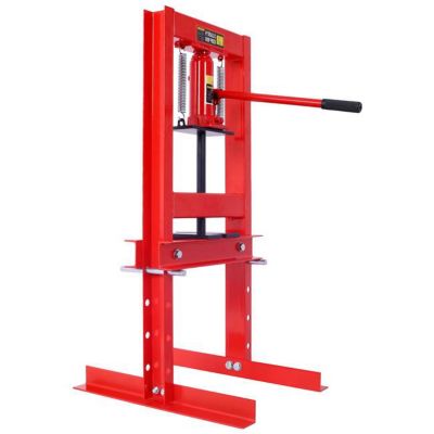 Image showing TMB 6 Ton H-Frame Adjustable Hydraulic Shop Press with Plates, Red