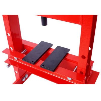 Image showing TMB 6 Ton H-Frame Adjustable Hydraulic Shop Press with Plates, Red
