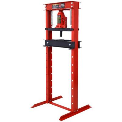 TMB 12-Ton Capacity Hydraulic Shop Press, red