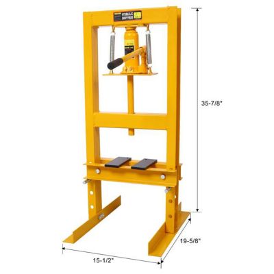 Image showing 9 th TMB 6 Ton Hydraulic Shop Press, Yellow