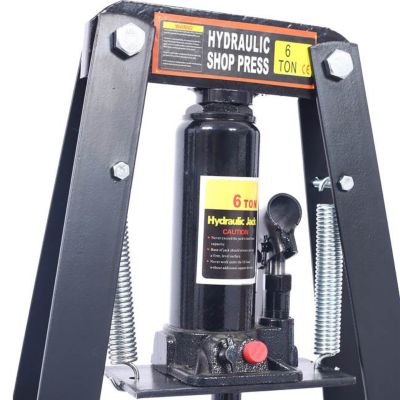 Image showing 5 th TMB 6-Ton Benchtop Hydraulic A-Frame Shop Press with Press Plates, Black