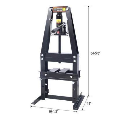 Image showing 9 th TMB 6-Ton Benchtop Hydraulic A-Frame Shop Press with Press Plates, Black
