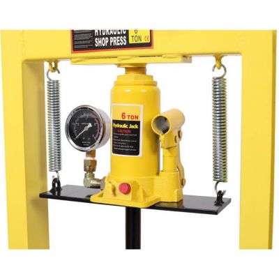 Image showing 6 th TMB 6 Ton Bottle Jack Shop Press with Gauge, Yellow