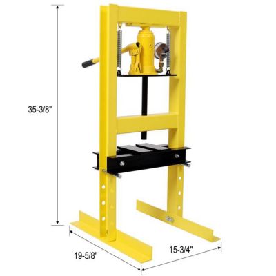 Image showing 9 th TMB 6 Ton Bottle Jack Shop Press with Gauge, Yellow
