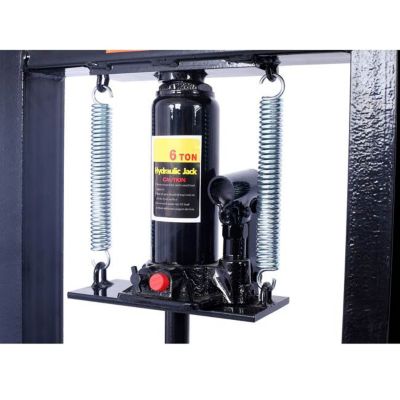 Image showing TMB 6 Ton H-Frame Adjustable Hydraulic Shop Press with Plates, Black