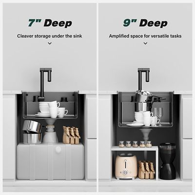 Image showing 2 th WELLFE RV Kitchen Sink, 15 x 18 x 9in. Undermount Bar Sink 16 ga. Stainless Steel Single Bowl Workstation Sink