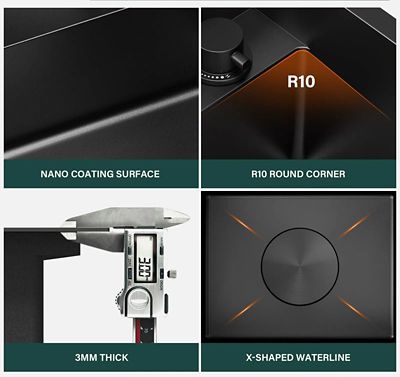Image showing 5 th WELLFE RV Kitchen Sink, 15 x 18 x 9in. Undermount Bar Sink 16 ga. Stainless Steel Single Bowl Workstation Sink