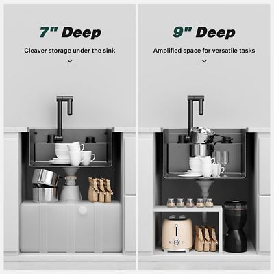 Image showing  RV Kitchen Sink, 16 x 17 x 9in. Undermount Bar Sink 16 Gauge Stainless Steel Single Bowl Workstation Sink