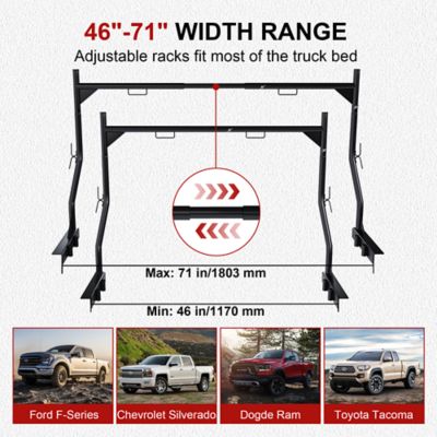 Image showing  Rugged Country Truck Rack, 900 lb. Heavy-Duty, No-Drill Mount, 46-71in. Adjustable Steel Hauler for Farm & Ranch