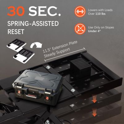 Image showing  Pro 7000 lb. Portable Car Lift - 120V Hydraulic Jack, 26.8in. Max Height, Safety Locks & Wheels for Shop Garage