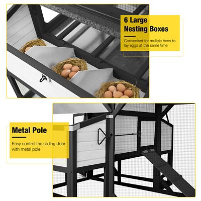 Image showing  18 in. Large Outdoor Chicken Coop for 8-10 Chickens with Run