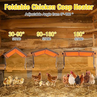 Image showing  Adjustable Wooden Chicken Coop Heater,Brooder Heater for Chicks and Poultry, Black