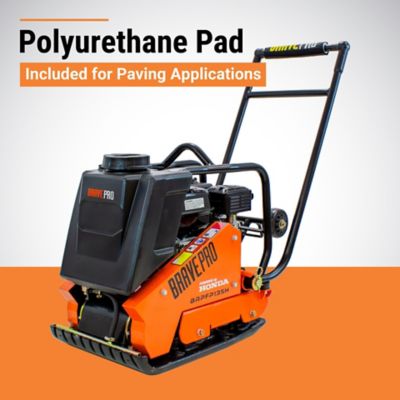 Image showing 1 th Brave Forward Plate Compactor, 16 in., Rubber Mat, Tank, and Wheel Kit, Honda GX160