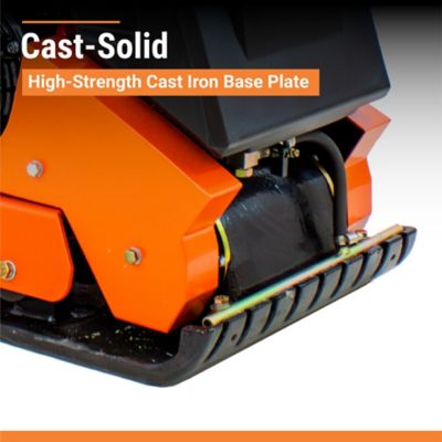 Image showing 7 th Brave Forward Plate Compactor, 16 in., Rubber Mat, Tank, and Wheel Kit, Honda GX160