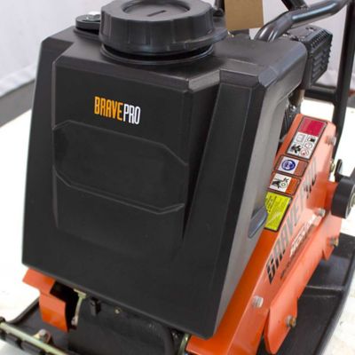 Image showing 3 th Brave Forward Plate Compactor, 20 in., Rubber Mat, Tank, and Wheel Kit, Honda GX160