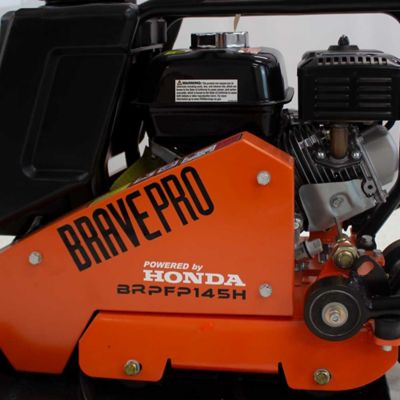 Image showing 6 th Brave Forward Plate Compactor, 20 in., Rubber Mat, Tank, and Wheel Kit, Honda GX160