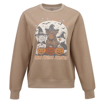 Blue Mountain Women's Farm Fresh Frights Graphic Fleece Sweatshirt
