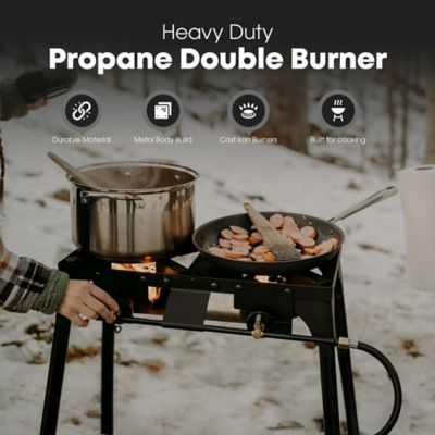 Image showing  Double Propane Burner with Removable Legs Carry Bag