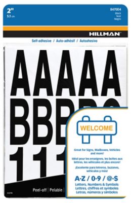 Hillman 2 in. Adhesive Letter & Number Pack, Black